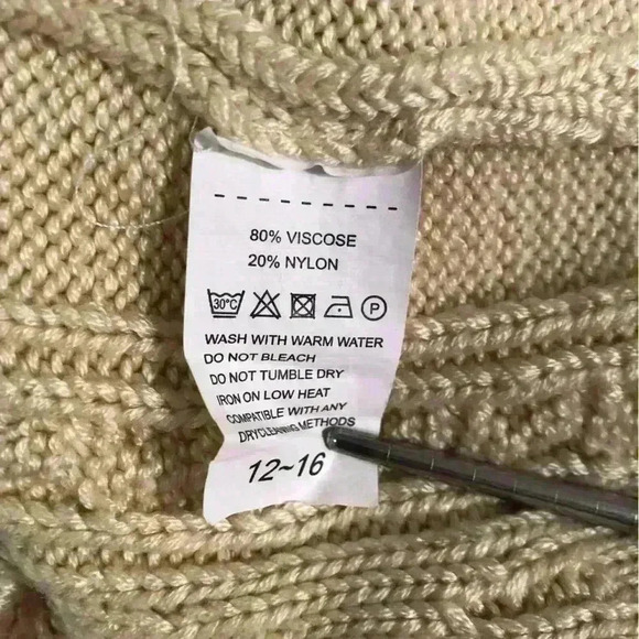 Womens Long Cable Knit Sweater Cowl Neck L/S Viscose Cotton Unbranded - Picture 4 of 4